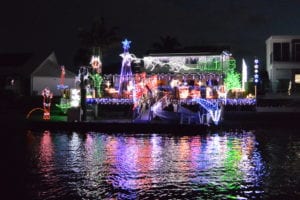 A wonderful Christmas Lights Display as seen on a Sunshine Coast Christmas Lights Cruise