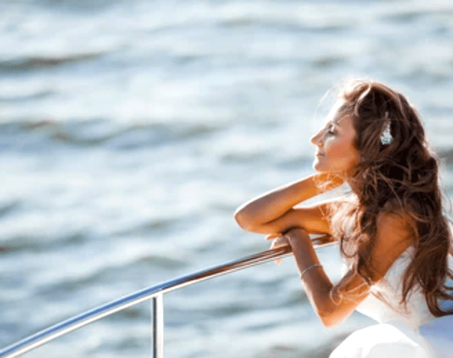 Bride on the Bow of the vessel
