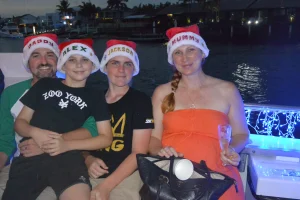 Sunshine Coast Afloat Crusader 1 Boat Christmas Lights Cruise Family Photo